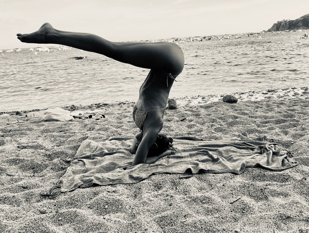 Athlete stretching